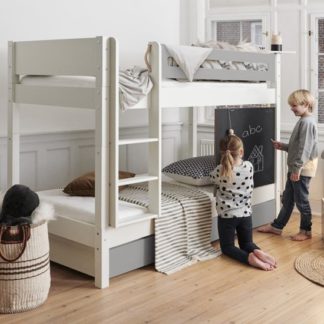 An Image of Morden Kids Bunk Bed With Safety Rail And Drawers In Silver Grey