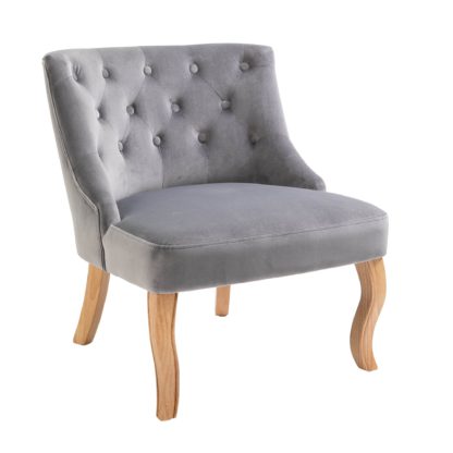 An Image of Antoinette Velvet Chair - Grey Grey