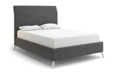 An Image of MiBed Seattle Fabric Double Bed Frame - Grey