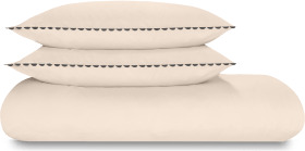 An Image of Kokoda Cotton Trim Duvet Cover + 2 Pillowcases, Double, Pastel Rose