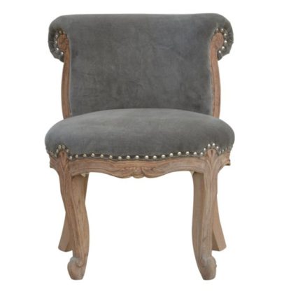 d481e342805b98ee779c1190d050de2f9d66a4f8de24fa4013c3f7373e6560a0.jpg An Image of Cuzco Velvet Accent Chair In Grey And Sunbleach
