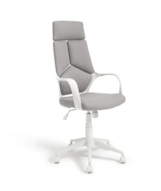 An Image of Habitat Alma High Back Ergonomic Office Chair - Grey