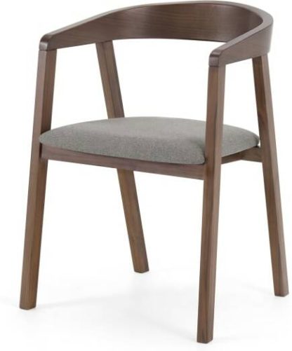 An Image of Placido Carver Dining Chair, Walnut & Cool Grey