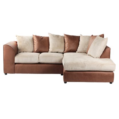 An Image of Blake Fabric Combo Right Hand Corner Sofa Chocolate (Brown)