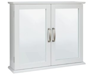 An Image of Argos Home Tongue & Groove Mirrored Cabinet - White
