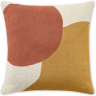 An Image of Favreau Linen Blend Cushion, 50x50cm, Tan and Terracotta