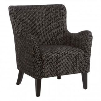 An Image of Trento Fabric Upholstered Armchair In Black