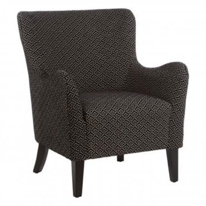 An Image of Trento Fabric Upholstered Armchair In Black