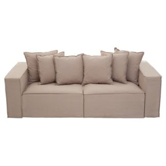 An Image of Marseilles Fabric Upholstered 3 Seater Sofa In Grey