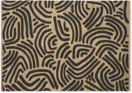 An Image of Bunji Printed Rug, Large 160 x 230cm, Charcoal Grey Jute