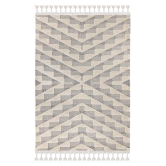 An Image of Hampton Geometric Rug Grey and Beige