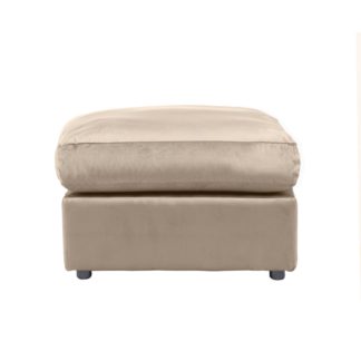 An Image of Blake Velvet Footstool Champagne