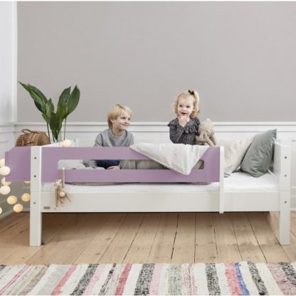 An Image of Morden Kids Wooden Day Bed In White And Dusty Rose Saftey Rail