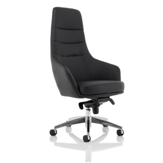 An Image of Agora Office Chair In Black With Fixed Arms And High Back
