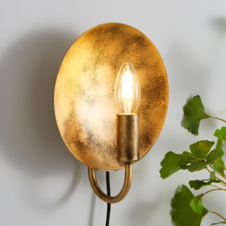 An Image of Reflect Easy Fit Plug In Wall Light Gold