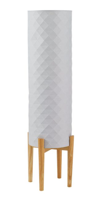 An Image of Argos Home Skandi Geometric Column Floor Lamp - Grey
