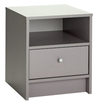 An Image of Habitat Malibu 1 Drawer Bedside Table - Grey