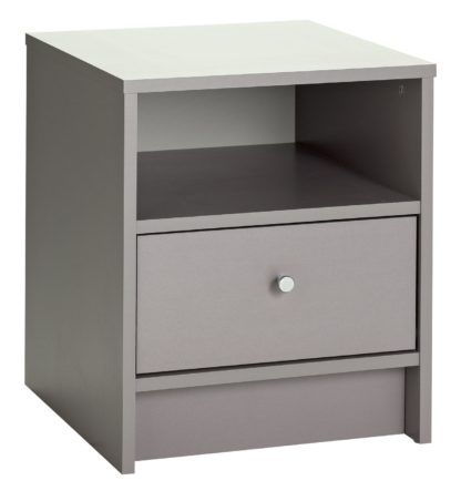 ee34dae24f708e78e17882e1f438dc5eb2c3c13073008e9f2df6a9908ce06a92.jpg An Image of Habitat Malibu 1 Drawer Bedside Table - Grey