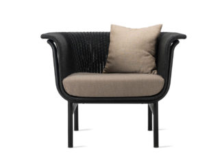 An Image of Vincent Sheppard Wicked Lounge Chair Black & Almond