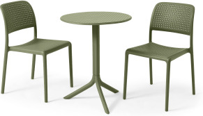 An Image of Nardi 2 Seat Bistro Set, Olive Fibreglass & Resin