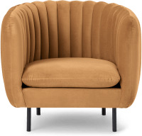 An Image of Helma Accent Armchair, Apricot Velvet