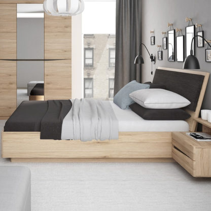 f4f38983723adac6f12c55889de7feb615ac38393f1fbfb581fff9c8831c0e84.jpg An Image of Kenstoga Wooden Lift Up Double Bed In Grained Oak