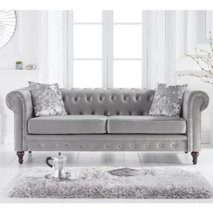 f55669b90af15470582690c2bcf6c93d250ca28ea92ae96f3fd151a1dac6e0d8.jpg An Image of Chilloe Linen Fabric Upholstered 3 Seater Sofa In Grey