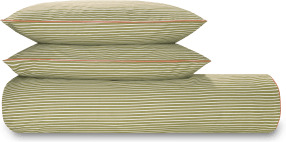 An Image of Souzo Cotton Duvet Cover + 2 Pillowcases, Double, Sage Green