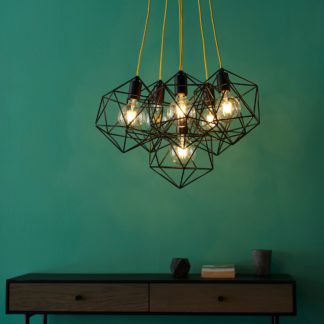 An Image of Vogue Millen 6 Light Chandelier Black