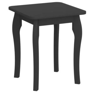 An Image of Baroque Wooden Dressing Table Stool In Black