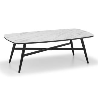 An Image of Caruso Marble Effect Coffee Table White