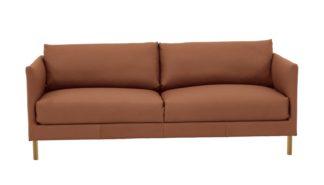 An Image of Habitat Hyde 3 Seater Leather Sofa - Tan