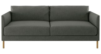 An Image of Habitat Hyde 3 Seater Fabric Sofa - Charcoal