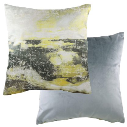 An Image of Watercolour Landscape Cushion - Royal Blue