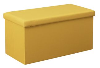 An Image of Argos Home Bennett Medium Fabric Ottoman - Mustard