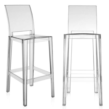 An Image of Pair of Kartell One More Please Bar Stools, Black