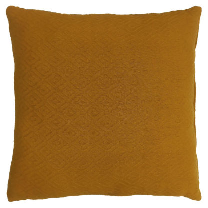 An Image of Cotton Diamond Cushion - Rust