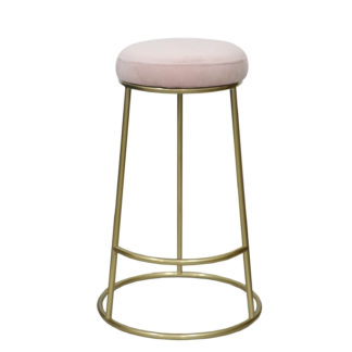 An Image of Velvet Bar Stool - Blush