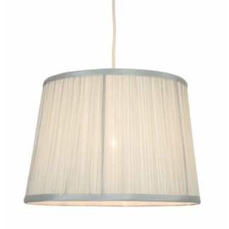 An Image of Freya Mushroom Pleat Lamp Shade - Duck Egg