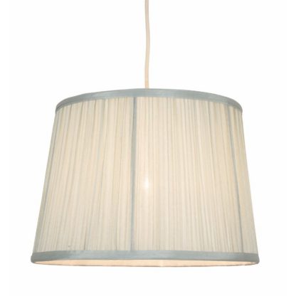 An Image of Freya Mushroom Pleat Lamp Shade - Duck Egg