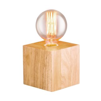 An Image of Dov E27 60W Timber Table Lamp - Natural
