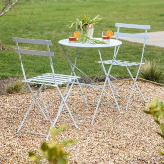 An Image of Makeda 2 Seater Bistro Set Ice Blue