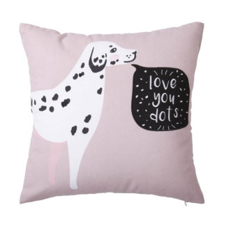 An Image of Love You Dots Dalmatian Cushion