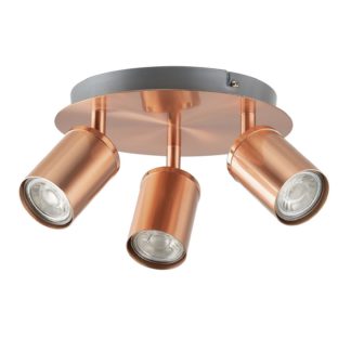 An Image of Rose 3 Lamp Spotlight Plate - Rose Gold