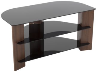 An Image of AVF Up To 42 Inch TV Stand - Black Glass and Walnut Effect