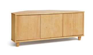 An Image of Habitat Grooved Storage 3 Door Corner TV Unit - Pine