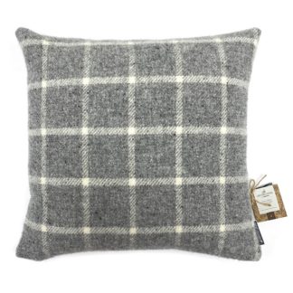 An Image of Country Living Wool Check Cushion - 50x50cm - Grey