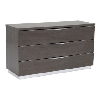 An Image of Lutyen 3 Drawer Chest, Grey and Taupe