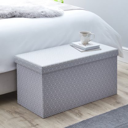 An Image of Oslo Grey Foldable Ottoman Grey