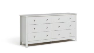 An Image of Habitat Osaka 3+3 Drawer Chest of Drawers - White